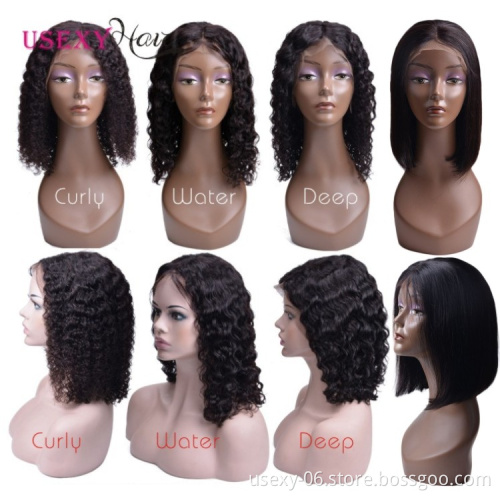 Drop shipping Mink Brazilian Hair Deep Wave Pixie Cut Short Lace Frontal Bob Wigs 100% Human Hair Transparent Lace Front Wig